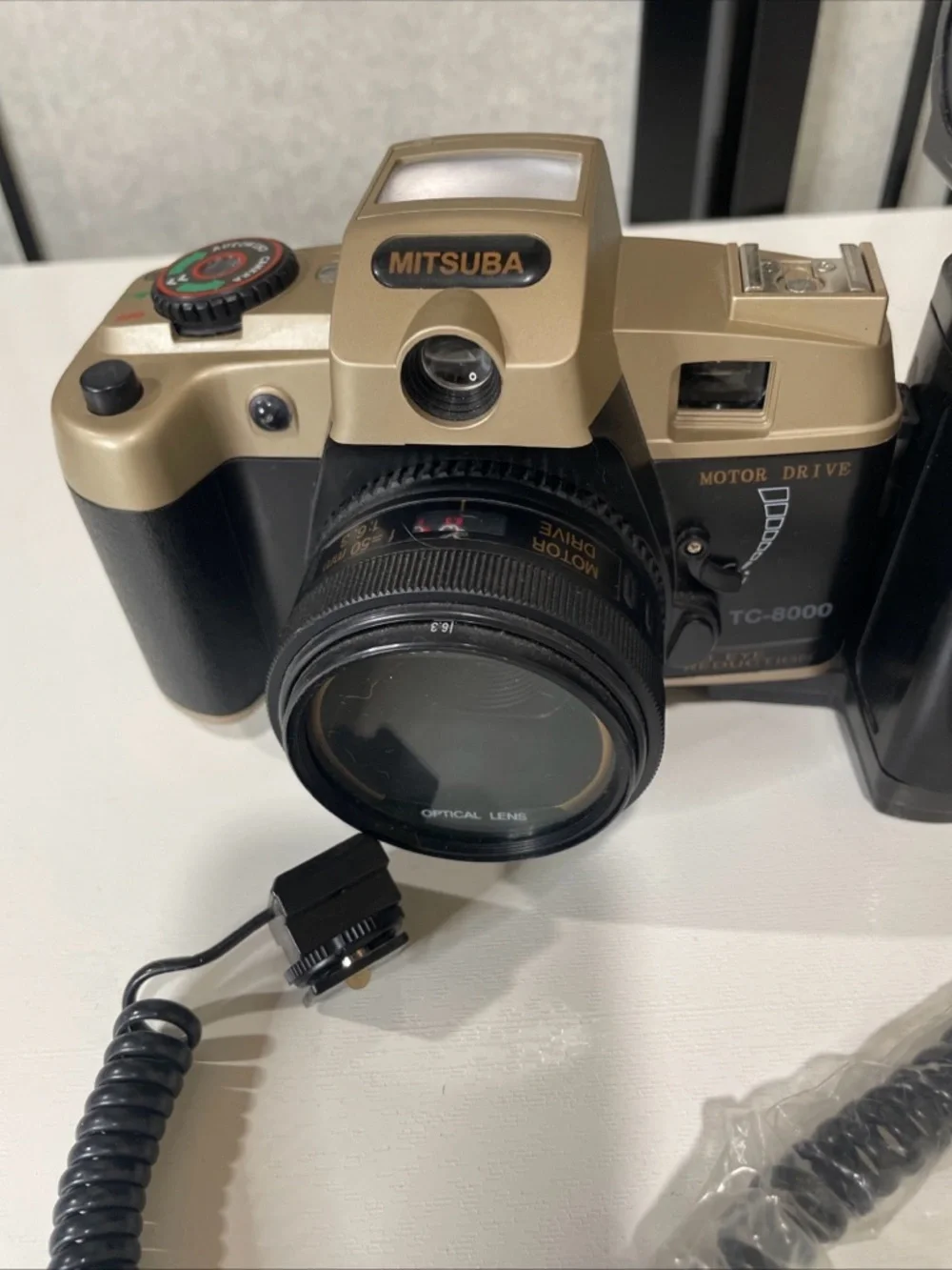 Vintage Mitsuba TC-8000 35mm Camera& Flash - Retro Prop / Decor - Untested